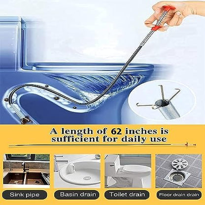 Hair Catching Drain Cleaner Wire ABS and Stainless Steel (Big size ,160cm)(Total: 2pcs) (Buy 1 Get 1 Free)