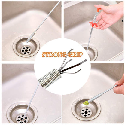 Hair Catching Drain Cleaner Wire ABS and Stainless Steel (Big size ,160cm)(Total:2pcs) - (Buy 1 Get 1 Free)