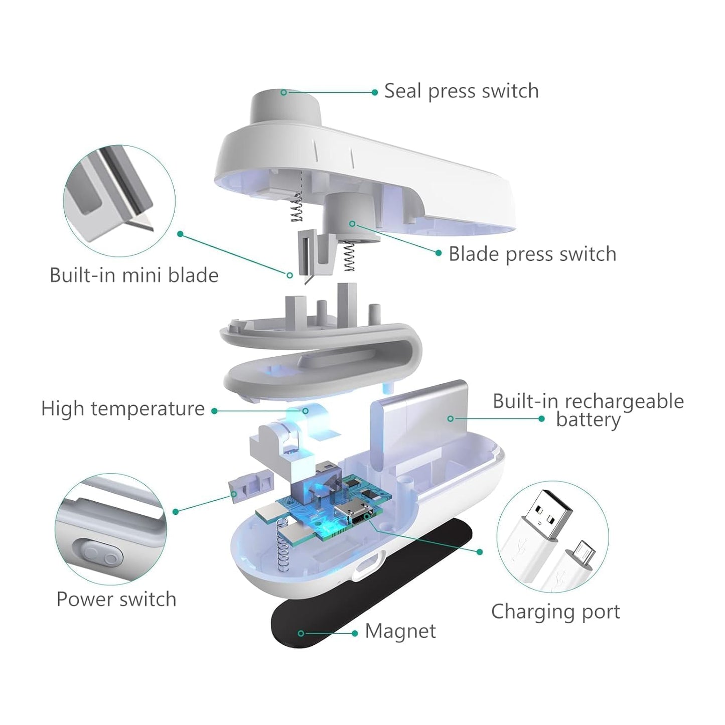 Rechargeable 2 in 1  Portable Sealing machine