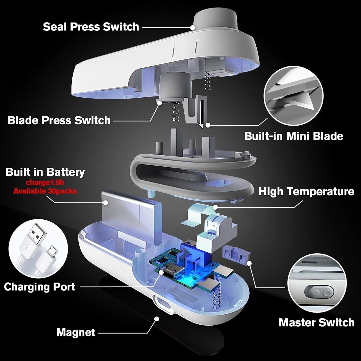 Rechargeable 2 in 1  Portable Sealing machine