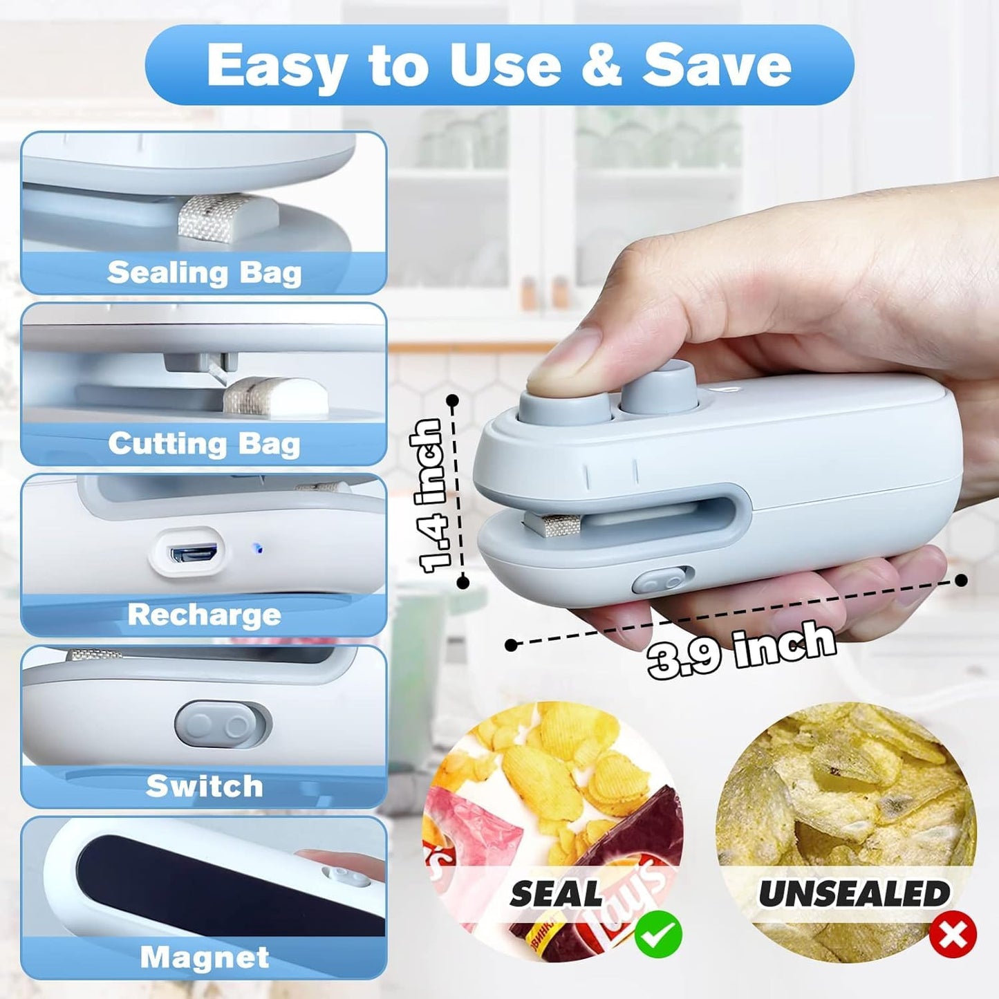 Rechargeable 2 in 1  Portable Sealing machine