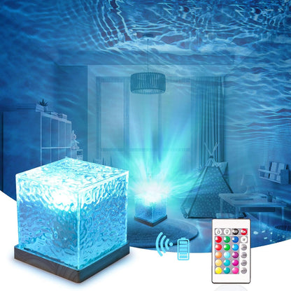 USB Ocean Wave Water Effect  Ripple Lamp (16 In 1 Color with Remote)