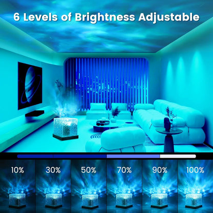 USB Ocean Wave Water Effect  Ripple Lamp (16 In 1 Color with Remote)