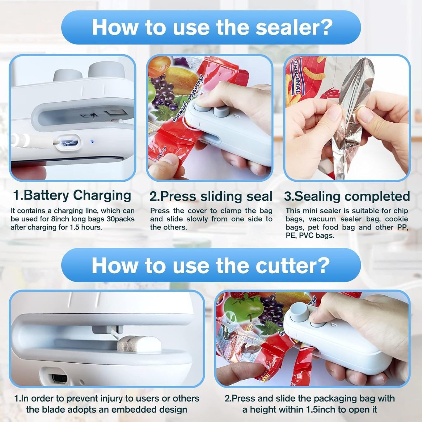 Rechargeable 2 in 1  Portable Sealing machine