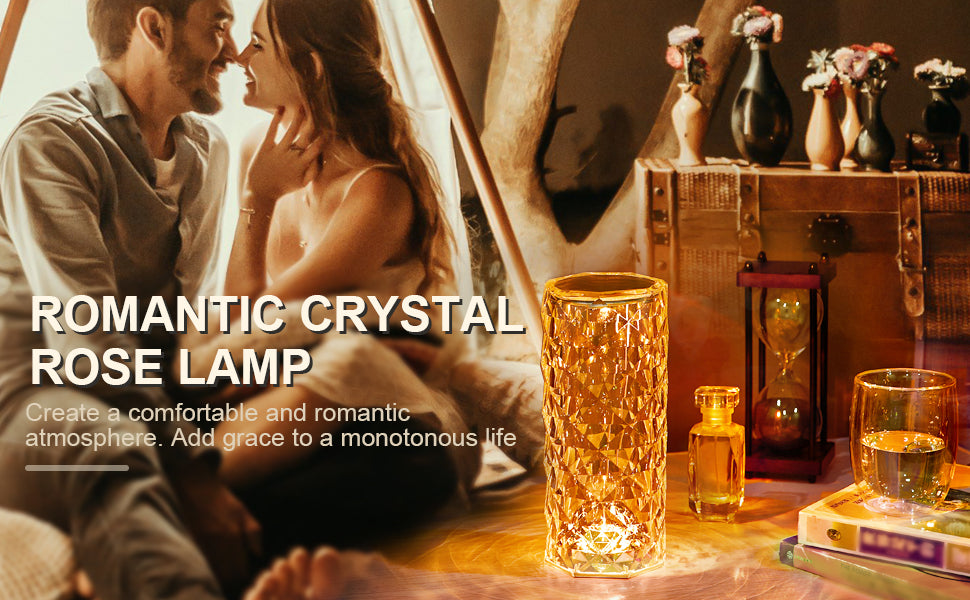 Rose Crystal Lamp With Touch Control (16 Colors)