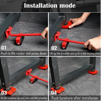 Heavy Furniture Lifter Tools with Sliders for Easy and Safe Shifting( 4 wheller, 1 handle)