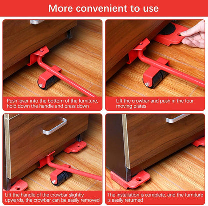 Heavy Furniture Lifter Tools with Sliders for Easy and Safe Shifting( 4 wheller, 1 handle)