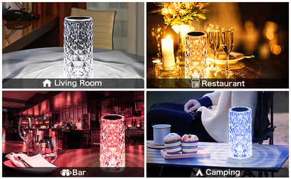 Rose Crystal Lamp With Touch Control (16 Colors)