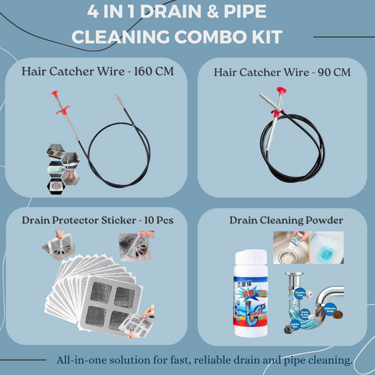 4 in 1 Drain/Sink/Pipe Cleaning Combo Kit(4Pcs)