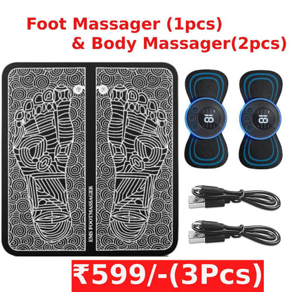 3 IN 1 COMBO (EMS Foot Massager+EMS Mini Body Massager Free)(3pcs Premium  Quality)